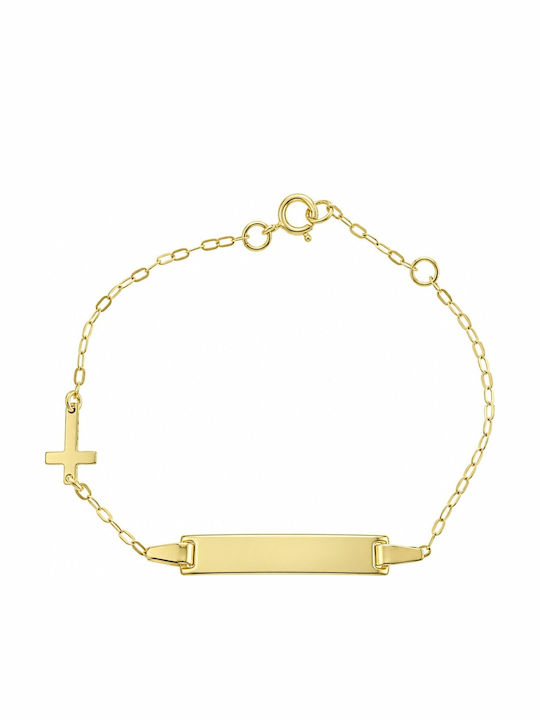 Senzio Belibasakis Kids Bracelet ID Made of 9K Gold