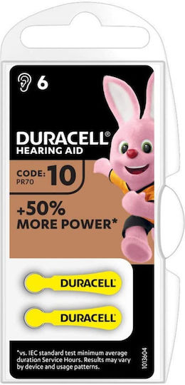 Duracell Activair Hörgerätebatterien 10 1,4V 6 Stück