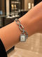 Casual Womens Watch Battery with Stainless Steel Bracelet Silver/White