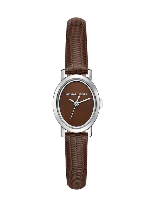 Maude Womens Watch 24mm Battery with Brown Leather Strap