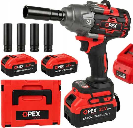 Opex Tools OPX28039 Безчетков Гайковерт На Батерия 21V 2x3Ah със Захват 1/2"