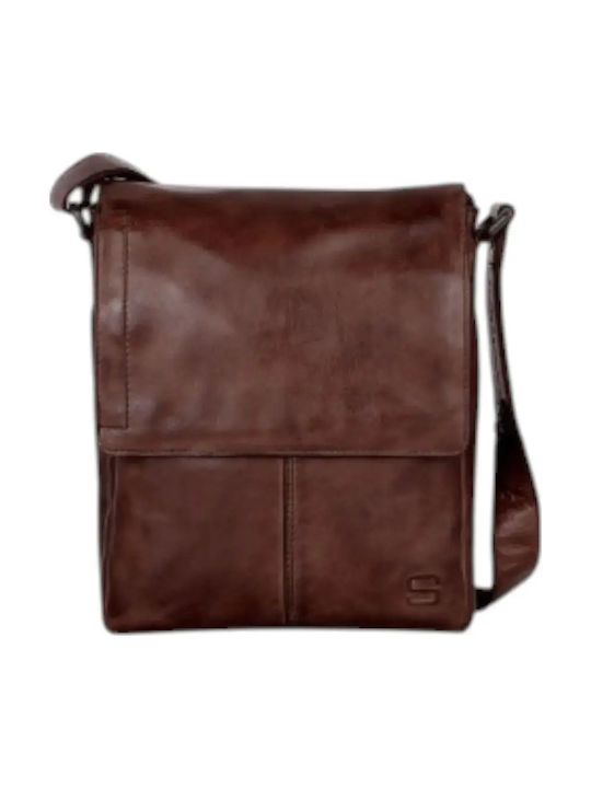 Leather Men's Shoulder / Crossbody Bag Brown