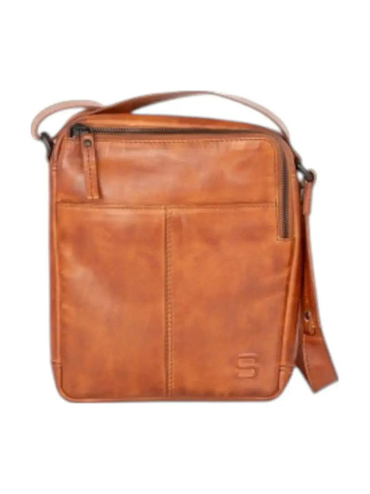 Leather Men's Shoulder / Crossbody Bag Tabac Brown
