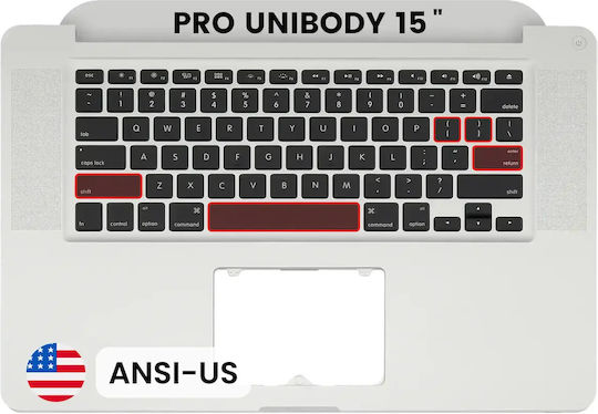 Top Case Keyboard Ansi Us Macbook Pro 15" A1286 2010-2012 Oem New