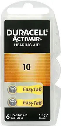 Duracell Hearing Aid Batteries 10 Blister 6 Pcs
