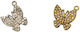 Metallische Schmetterlings Strasssteine 18mm x 21mm 0518078 Enthält 50 Stück Gold