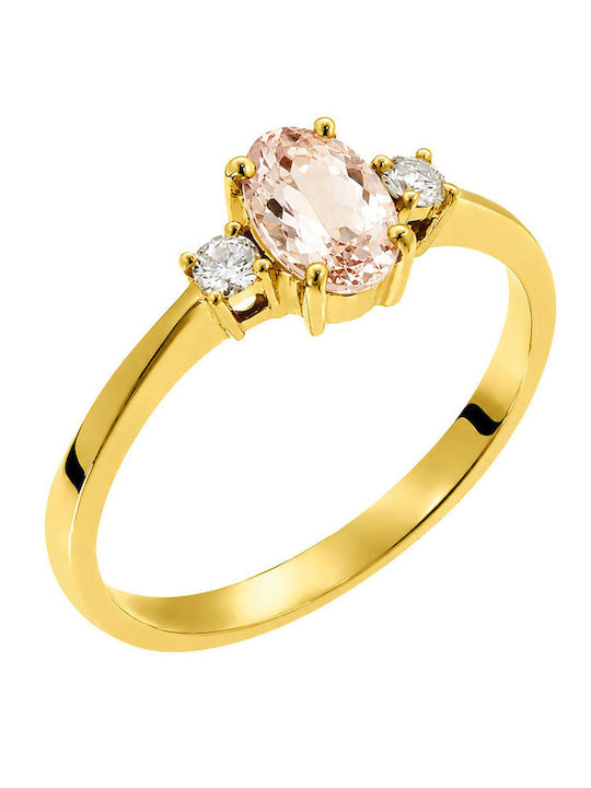 Einzelner Steine Ringe aus Gold 14K mit Diamant