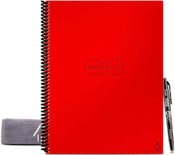 Rocketbook A4 Notebook 18 Sheets with White Pages with Pen Holder Red