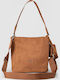Damenhandtasche / Crossbodytasche aus Wildleder Camel