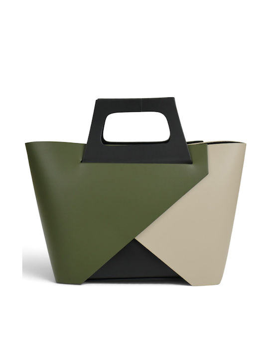 Passaggio Leather Leather Women's Green Tote Bag