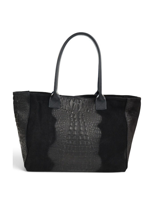 Passaggio Leather Women's Shopper Bag Suede Black