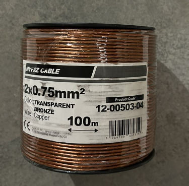 Кабел Меден Nyfaz 2x0.75 Бронзов Прозрачен 12-00503-04