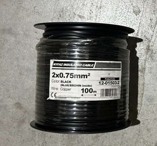 Кабел Меден Nyfaz 2x0.75 Изолация Черен 12-01503-2