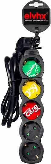 Power Strip 5 Sockets with Switch and Cable 1.5m