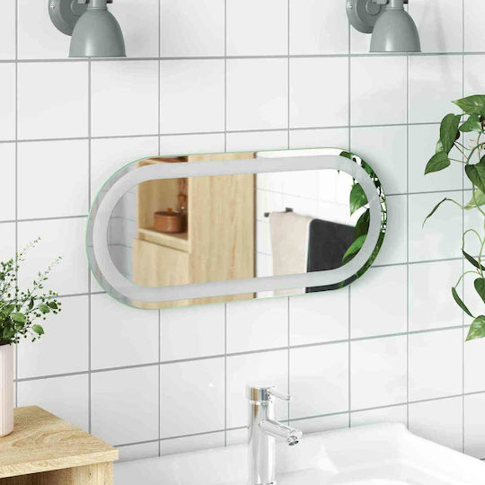 vidaXL Oglindă de baie rectangulară LED 60x25cm transparentă