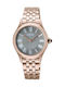 Seiko Ladies Women's Battery Watch with Stainless Steel Bracelet Rose Gold