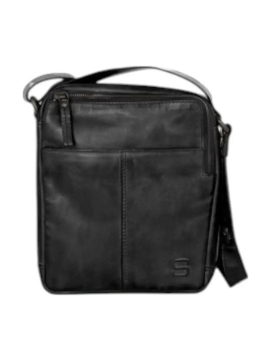Leather Men's Shoulder / Crossbody Bag Black