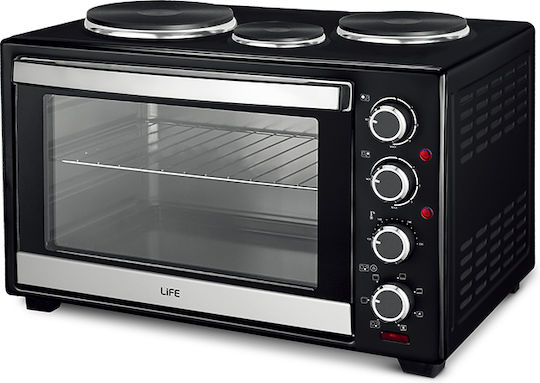 Life Kouzinaki 483 Electric Kitchenette 48lt with 3 Burners and Hot Air Black