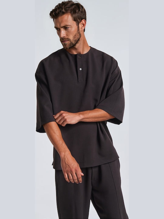 P/Coc Bluza Tricou Cu Mânecă Scurtă Maro