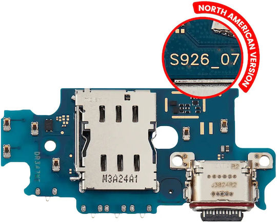 Платка за порт за зареждане четец за SIM карта Samsung Galaxy S24 Plus 5G S926U US версия Premium