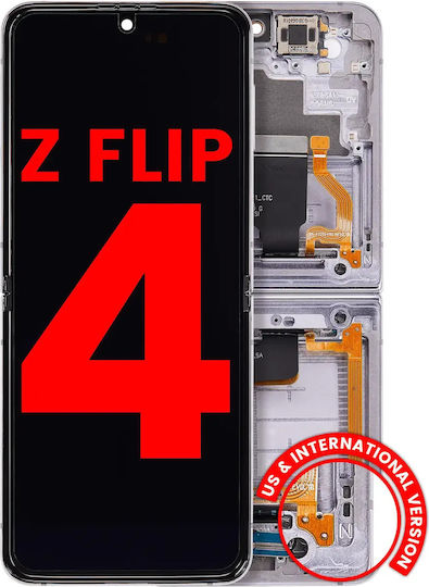 Innen-OLED-Baugruppe mit Rahmen für Samsung Galaxy Z Flip 4 5G US- und Internationale Version Aftermarket Plus Bora Lila