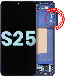 OLED модул с рамка Samsung Galaxy S25 5g US & International Service Pack тъмносин
