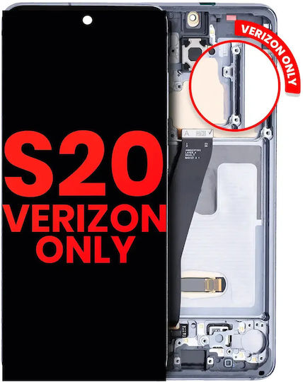 OLED модул рамка Samsung Galaxy S20 5G Verizon 5G UW само рамка aftermarket Plus космически сив