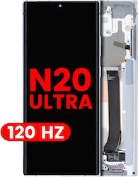 OLED Асембли Рамка Samsung Galaxy Note 20 Ultra 5g Aftermarket Pro 120hz Mystic White