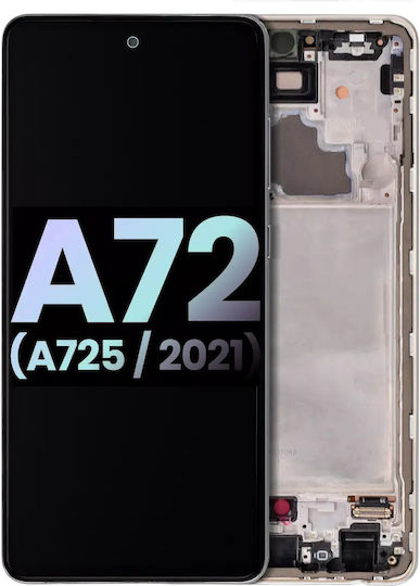 Oled Assembly Frame Samsung Galaxy A72 A725 2021 Service Pack Awesome White