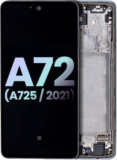 OLED модул с рамка Samsung Galaxy A72 A725 2021 Service Pack Черен