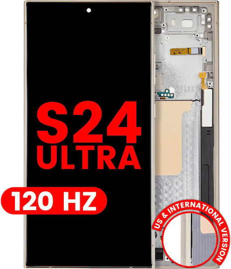 Oled Assembly Frame Samsung Galaxy S24 Ultra Us & International Version Aftermarket Pro 120hz Titanium Yellow