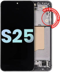 OLED модул рамка Samsung Galaxy S25 5g US и International Service Pack Сребрист Shadow