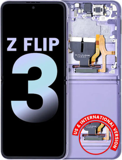 Inner OLED Rahmen Samsung Galaxy Z Flip 3 5G US & International Service Pack Lavendel