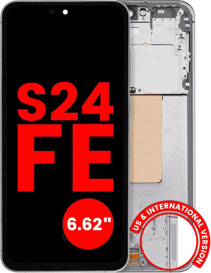 OLED комплект с рамка Samsung Galaxy S24 Fe 5g US и международна версия 6.62" aftermarket plus сив