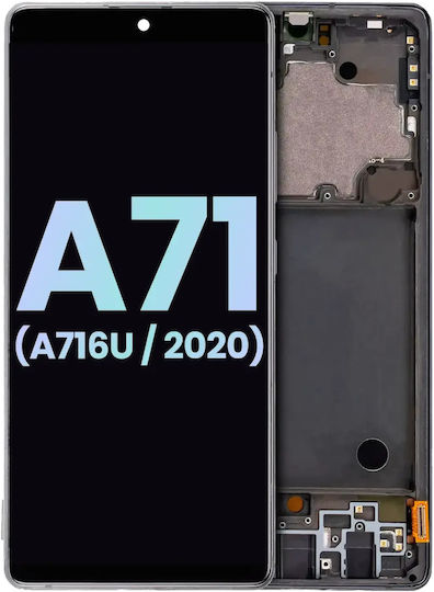 OLED Montage Rahmen Samsung Galaxy A71 5G A716U 2020 Service Pack Prism Cube Schwarz