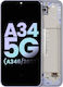 OLED Ersatzbildschirm mit Rahmen Kompatibel Samsung Galaxy A34 5G A346 2023 Service Pack Lila