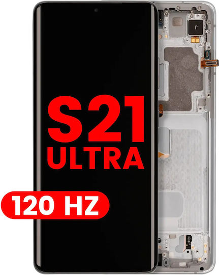 Oled Asamblare cu ramă Samsung Galaxy S21 Ultra 5g Aftermarket Plus 120hz Argintiu Fantomă