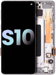 Oled Assembly Frame Samsung Galaxy S10 Service Pack Prism White