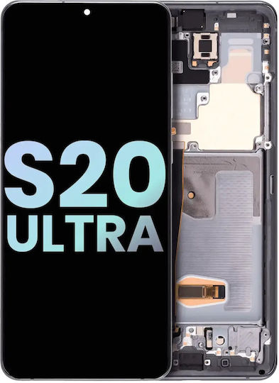 OLED модул с рамка Samsung Galaxy S20 Ultra 5G Service Pack Космически сив