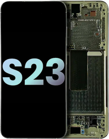 OLED модул с рамка Samsung Galaxy S23 5G US & International Service Pack Кремав