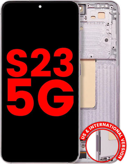 Oled Ersatzbildschirmrahmen Samsung Galaxy S23 5G Us & International Aftermarket Plus Rosa Lavendel