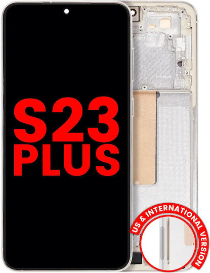 Oled Assembly Frame Samsung Galaxy S23 Plus Us & International Aftermarket Plus Cream