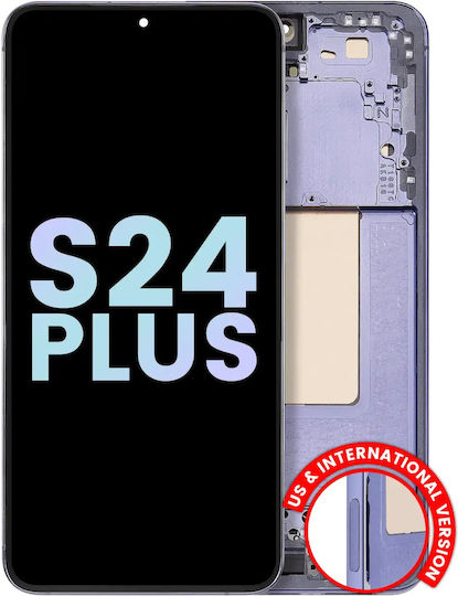 OLED Ersatzbildschirmrahmen Samsung Galaxy S24 Plus 5G US & Internationale Version Service Pack Kobaltblau Violet