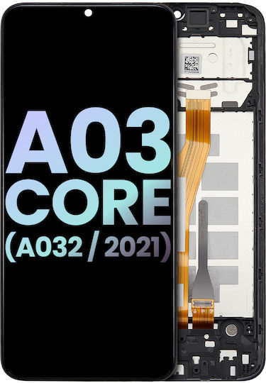 LCD Ersatzbildschirm mit Rahmen Samsung Galaxy A03 Core A032 2021 Service Pack Schwarz