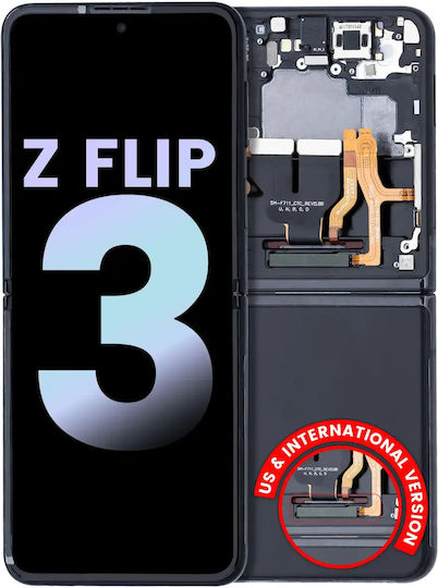 Inner Oled Assembly Frame Samsung Galaxy Z Flip 3 5G Us & International Service Pack Negru Phantom