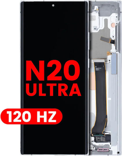 Oled Assembly Rahmen Samsung Galaxy Note 20 Ultra 5G Nachbau Plus 120hz Mystic Weiß