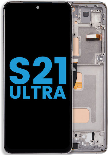 Lcd Assembly Frame Without Fingerprint Sensor Samsung Galaxy S21 Ultra Us & International Aftermarket Incell Phantom Silver