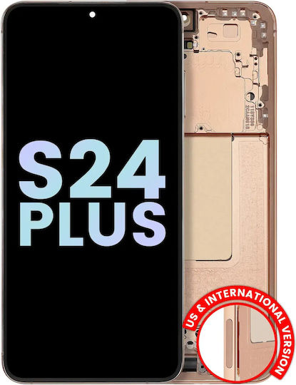 OLED Ersatzbildschirmrahmen Samsung Galaxy S24 Plus 5G US & Internationale Version Service Pack Sandstein-Orange