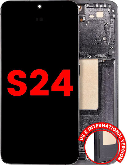 OLED Ersatzbildschirmrahmen Samsung Galaxy S24 5G US & Internationale Version Aftermarket Plus Onyx Schwarz