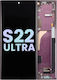 OLED Ersatzbildschirmrahmen Samsung Galaxy S22 Ultra 5G Service Pack Burgunder